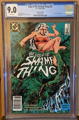 Buy Saga Of The Swamp Thing #25 Newsstand 1st Cameo Constantine Cgc 9.0 White Pages • 54.16£