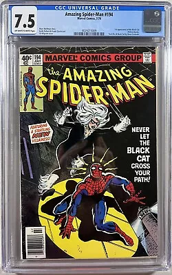 Buy Amazing Spider-Man 194 (Marvel, 1979)  CGC 7.5 **1st Appearance Black Cat** • 215.07£