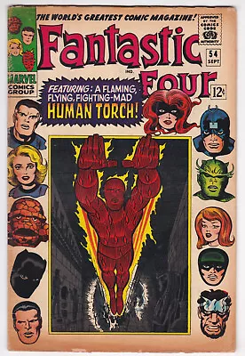 Buy Fantastic Four #54 Good-Very Good 3.0 Black Panther The Inhumans Jack Kirby 1966 • 19.98£
