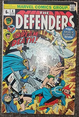 Buy The Defenders 6, Marvel 1972, Uk Price Variant, 6.0 Grade Silver Surfer Buscema • 15£