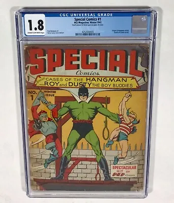 Buy Special Comics #1 CGC 1.8 RARE KEY! (Origin Of Hangman) 1941 PEP / MLJ Magazines • 1,064.37£
