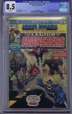 Buy Marvel Premiere #28 Marvel 1976 Featuring The Legion Of Monsters ! CGC 8.5 (VF+) • 321.71£