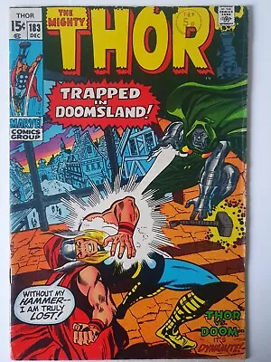 Buy Marvel Comics - The Mighty Thor  Thor Vs Doom  # 183 December 1970  • 12£