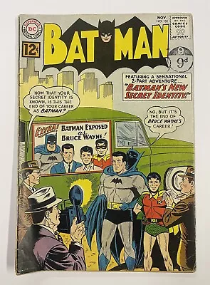 Buy Batman #151. Nov 1962. Dc. Vg/fn. Bill Finger! Sheldon Moldoff! Bob Kane! • 50£