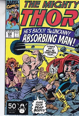 Buy Marvel Comics The Mighty Thor Vol. 1 #436 Sept 1991 Fast P&p Same Day Dispatch • 4.99£