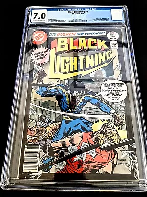 Buy Black Lightning #1 - CGC 7.0 OW-WP - First App & Origin Of Black Lightning - KEY • 51.78£