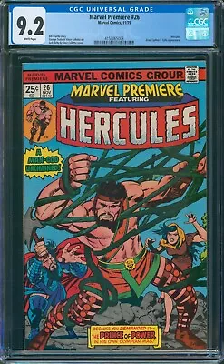 Buy Marvel Premiere #26 ~ Hercules App. ~ Cgc 9.2 White Pages ~ Marvel Comics 1975 • 66.94£