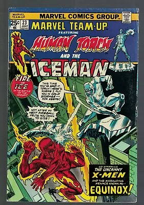 Buy Marvel Team Up Comics Amazing Spiderman 23 VG+ 4.5 Iceman X Men 1974 • 29.99£