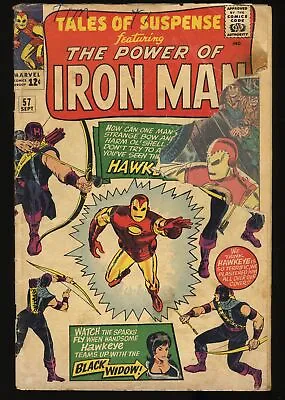 Buy Tales Of Suspense #57 P 0.5 1st Appearance Of Hawkeye!!! Marvel 1964 • 142.20£