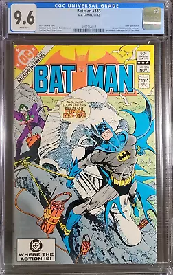 Buy 1982 Batman 353 CGC 9.6 Joker Dynamite Cover RARE • 146.26£