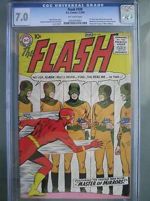 Buy Flash #105 CGC 7.0 DC Comics 1959 Origin & 1st App Mirror Master • 5,725.66£