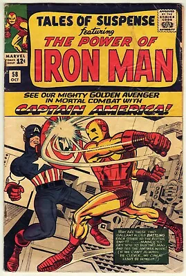 Buy Vintage TALES Of SUSPENSE #58 1ST CAPTAIN AMERICA In ToS, 2ND KRAVEN Appearance! • 138.36£
