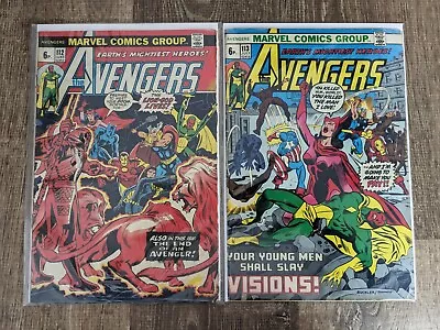 Buy Marvel Avengers #112/113 1973 - Bronze Age Keys 1st & 2nd Appearances Of Mantis • 40£