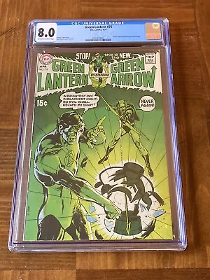 Buy Green Lantern 76 CGC 8.0 OW/White (1st GL-Green Arrow) #001 Neal Adams + Magnet • 644.03£