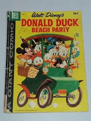 Buy Dell Giant Walt Disney's Donald Duck Beach Party #5 1958 Silver Age Comic • 11.99£
