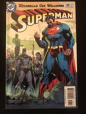 Buy Superman 208 8.5 Signed By Brian Azzarello Dc Jim Lee Wonder Woman Batman Km • 23.98£