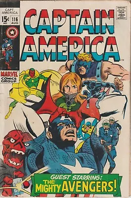 Buy Captain America #116 (1969) “Far Worse Than Death!” Gene Colan/Joe Sinnott Cover • 49£