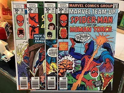 Buy 1977 Marvel Team Up #56 57 59 61 Spider-man Daredevil Black Widow Newsstands Hg • 12.66£