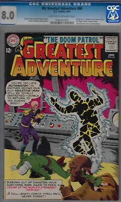 Buy My Greatest Adventure #80-cgc 8.0-1st Doom Patrol-1963 Silverage Dc • 2,285.65£