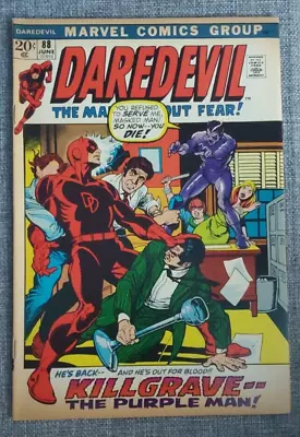 Buy Daredevil #88 Marvel 1972 FN+ Purple Man! 1st Larry Cranston(Mr. Fear)! • 11.99£