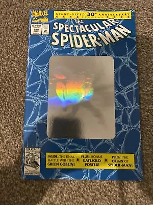 Buy THE SPECTACULAR SPIDER-MAN 189 SILVER HOLOGRAM JUNE 1992 30 Anniversary NM 9.7 • 10.99£