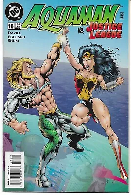 Buy AQUAMAN -  No. 16 (January 1996) ~ WONDER WOMAN Cover [features JUSTICE LEAGUE] • 2.50£