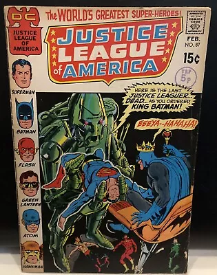Buy Justice League Of America #87 Comic , Dc Comics Bronze Age Neal Adams Cover • 14.92£
