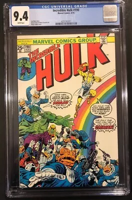 Buy Incredible Hulk #190 CGC 9.4 White Pages With Glorian 8/75 • 95.32£