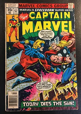 Buy Captain Marvel 57 Key Classic Battle Vs Thor Black Bolt Hulk Vol 1 Avengers 1975 • 5.62£