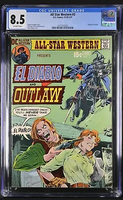 Buy All Star Western #3 CGC 8.5 (1971) 2nd App And Origin El Diablo DC VF+ • 51.46£