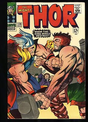 Buy Thor #126 FN/VF 7.0 1st Issue Hercules Cover! Jack Kirby Cover! Marvel 1966 • 226.25£