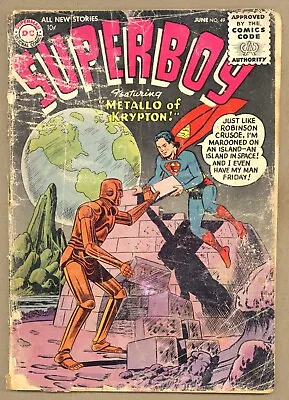 Buy Superboy 49 FRG Curt Swan Cover 1st METALLO (Jor El's Robot) 1956 DC Comics U660 • 59.29£