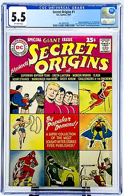 Buy Secret Origins Special Giant Issue #1 CGC 5.5 1961 DC JUST GRADED CLEAR CASE • 193.70£