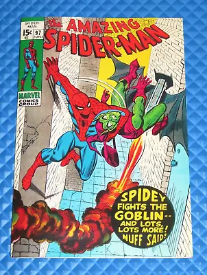 Buy Amazing Spider-Man #97 Facsimile Covered 1st Print Green Goblin Romita (1971) • 91.67£