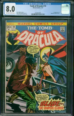 Buy Tomb Of Dracula 10 CGC 8.0 Marv Wolfman 1st Appearance Of Blade Cover 7/1973 • 1,032.64£