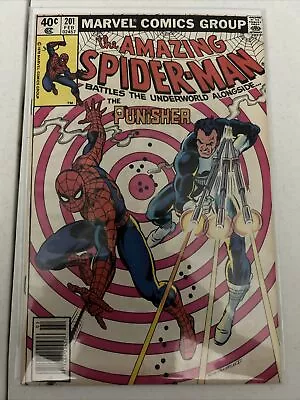Buy Amazing Spider-Man #201 Newsstand (1980 Marvel Comics)  Iconic Punisher Cover • 11.98£