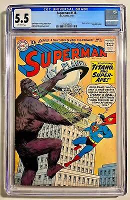 Buy SUPERMAN # 138 CGC Universal  5.5  Fine- Grade 1960 Titano Comic Book Curt Swan • 123.93£
