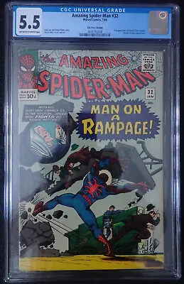 Buy Amazing Spider-man #32  CGC 5.5 OW/WH RARE UK VARIANT  1966 Doctor Octopus • 149£