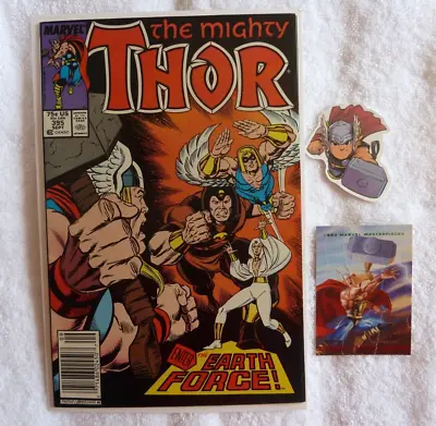 Buy The Mighty Thor Issue #395, Cleaned And Pressed, VF+ With Thor Card And Sticker • 5.63£