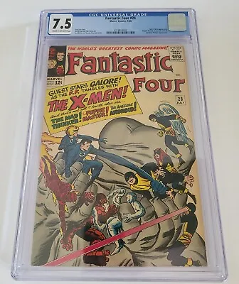 Buy FANTASTIC FOUR #28 Marvel 1964 CGC 7.5 Early Xmen Appearance Stan Lee Jack Kirby • 488£