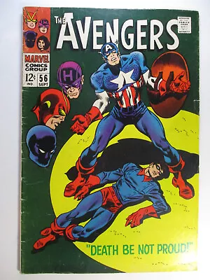 Buy Avengers #56 Baron Zemo Appearance! Bucky! Marvel, 1968, VG/F 5.0, OWW Pages • 21.74£
