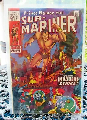 Buy Prince Namor, The Sub-mariner #21 The Invaders Strike Marvel Comics 1970 • 23.83£