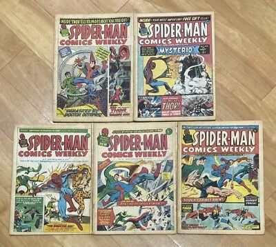 Buy Vintage Spider-man Comics Weekly Marvel UK Issues 4 5 9 12 13 Job Lot Fair 1973 • 34.99£