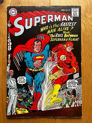 Buy SUPERMAN; VOL 1 #199. AUG 1967. DC. Fine/VF. 1ST RACE SUPERMAN VS FLASH! KEY • 59.99£