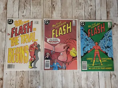 Buy DC Comics The Flash #340, 345, And 347 NEWSTAND Lot 1985 Trial Begins! VF+ • 39.97£