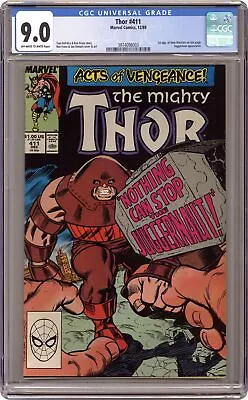 Buy Thor #411 CGC 9.0 1989 3874098003 1st New Warriors (cameo) • 86.72£