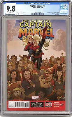 Buy Captain Marvel #17A Quinones CGC 9.8 2014 3885019019 1st Kamala Khan/Ms. Marvel • 162.07£