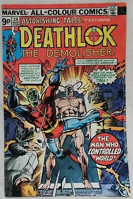 Buy ASTONISHING TALES #34 Deathlok Marvel Comics UK Price 1975 • 2.35£