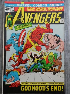 Buy Avengers #97 - High Grade Issue W/ The Gold-age Invaders & Captain Marvel - 1972 • 75.95£