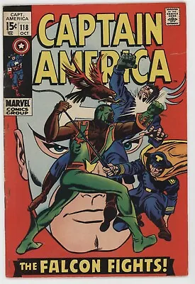 Buy Captain America 118 Marvel 1969 VG FN Stan Lee 2nd Falcon Red Skull Cosmic Cube • 35.48£
